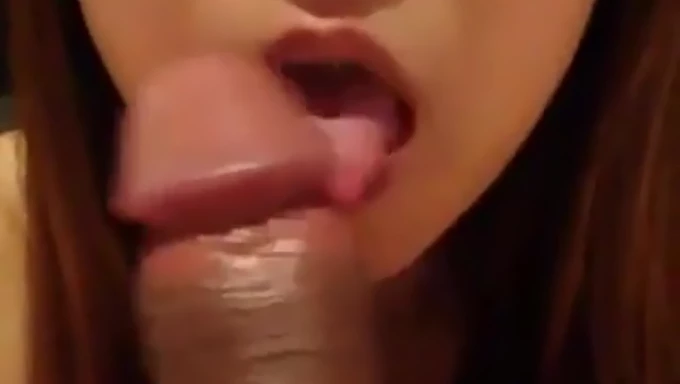 Ragazza giapponese amatoriale fa un bel pompino