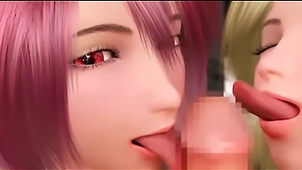 A Japanese 3d Animated Babe In A Steamy Threesome