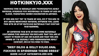 Spiderman-themed BDSM play with anal toy and prolapse