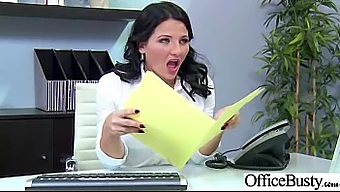 Amateur girl with big tits gets fucked hard in office