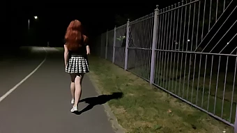 Redhead Teen Jerks Off Outdoors With Big Natural Tits