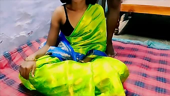 Desi Couple Explores Oral And Tight Pussy Pleasure In Green Sari