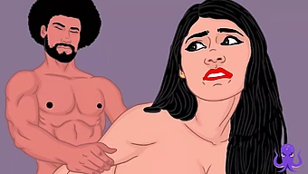 Adolescenta Indiană Bhabhi Se Bucură De Un Cocoș Negru Mare În Desene Animate