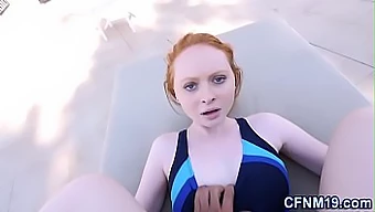 Redhead gets covered in cum in HD Cfnm video