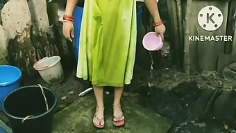 Tamil Auntie'S Outdoor Bath Turns Into A Sensual Encounter