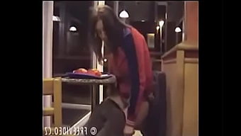 Fast Food Floor Gets Wet From Peeing Girl